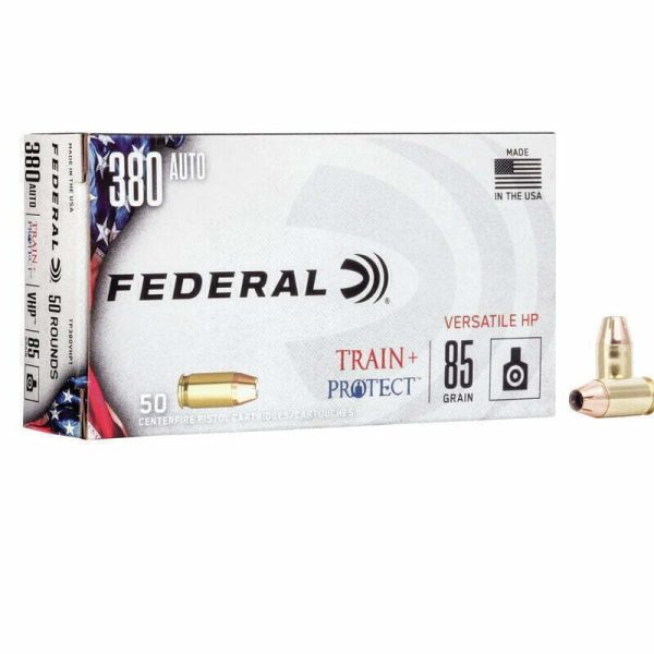 Munição FEDERAL Train + Protect 380 AUTO VHP 85 Grains – Cx 50