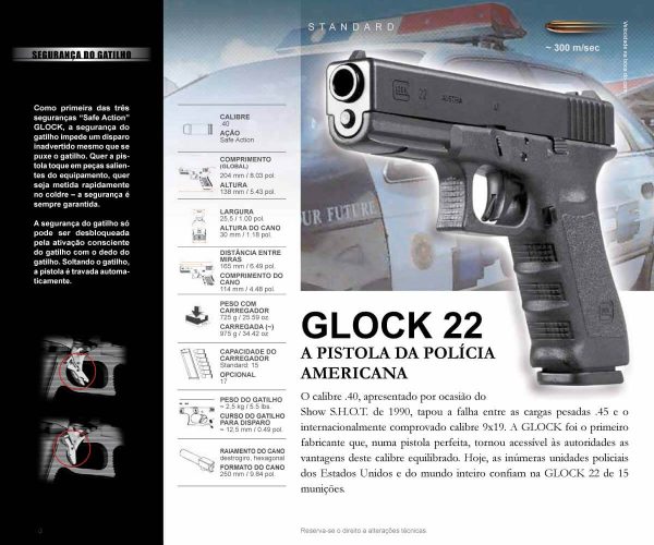 Pistola Glock G22 - Calibre .40 ACP 15+1 Oxidada - Imagem 4